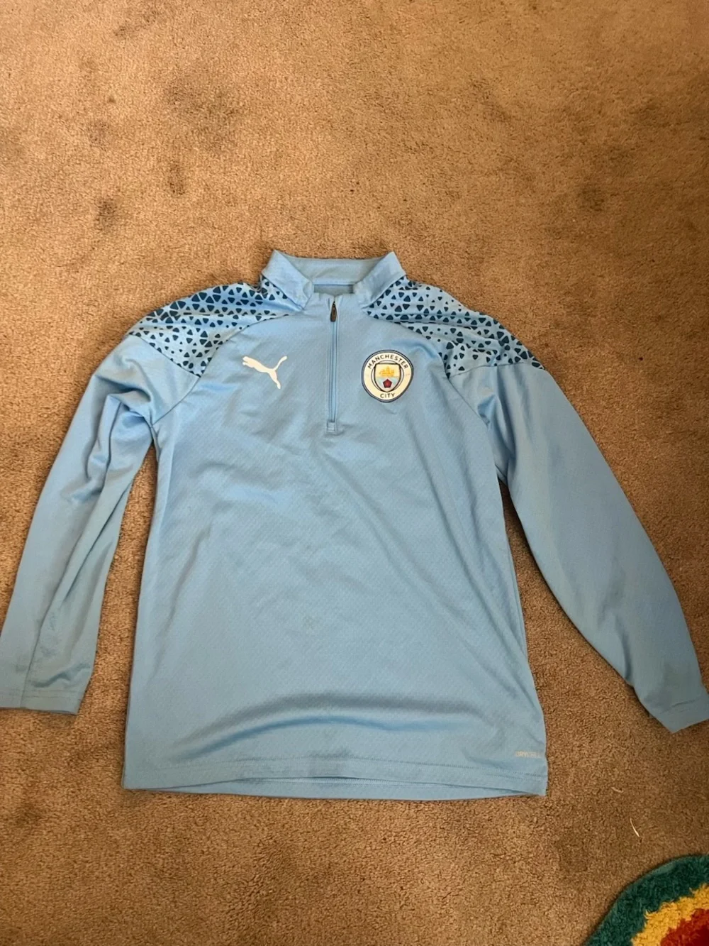 Puma Kids Light Blue Manchester City Quarter-Zip Top